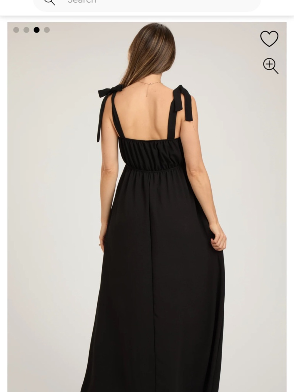 Pinkblush Maternity Maxi Dress with Tie-Shoulder Straps - Picture 3 of 4